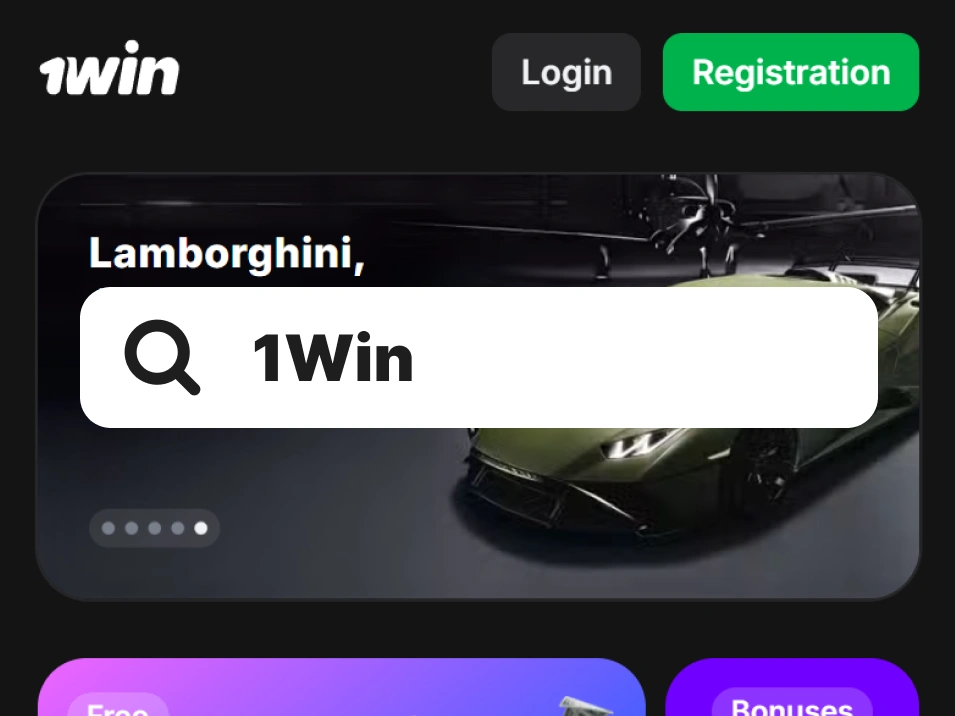 Step 2 iOS 1Win app download — screenshot of official 1Win Ghana homepage opened in Safari browser