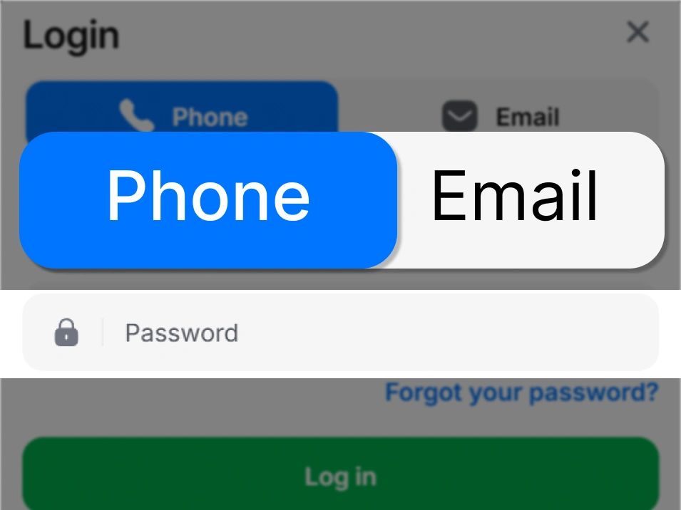 Step 8 app login on 1Win Ghana — app login screen screenshot with highlighted fields for email/phone or social media credentials