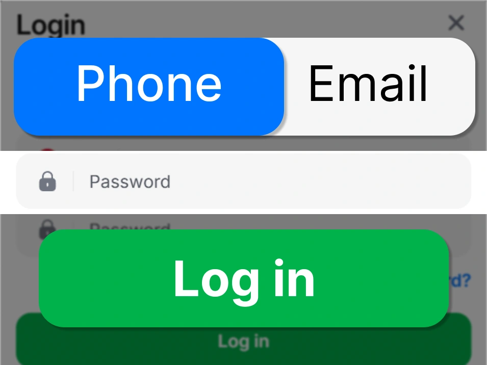 Step 3 mobile login on 1Win Ghana — mobile login screen screenshot with highlighted input fields for email/phone and password, Login button highlighted