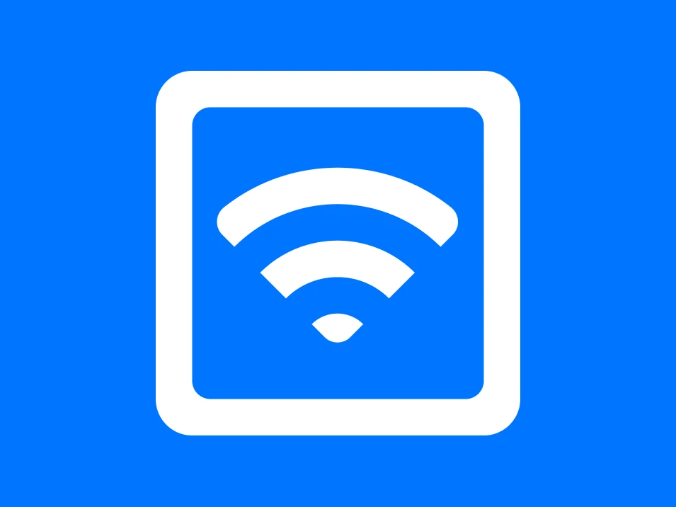 Step 4 mobile login on 1Win Ghana — Wi-Fi icon on blue background indicating stable connection