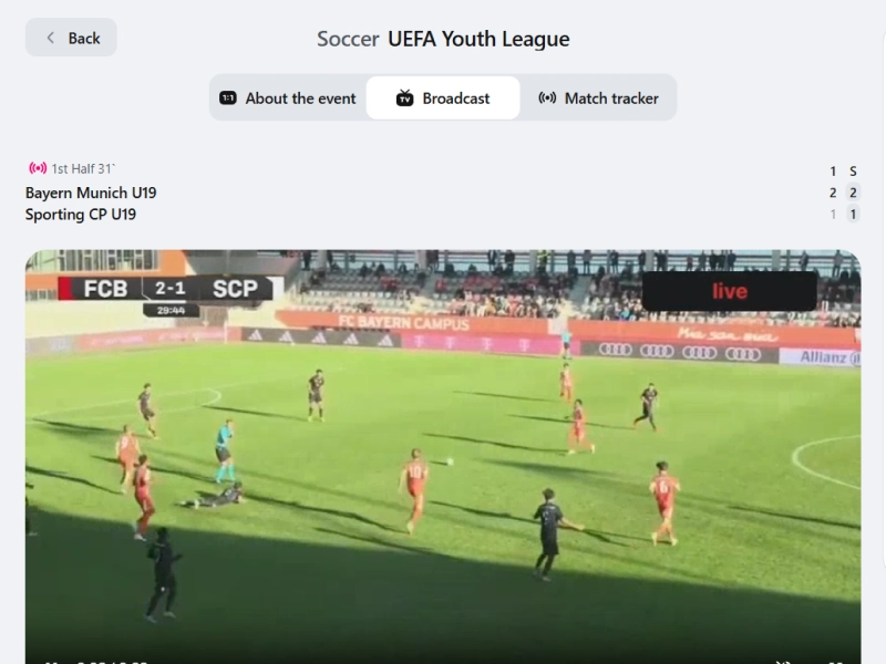 Live sports match streaming on the 1Win platform.