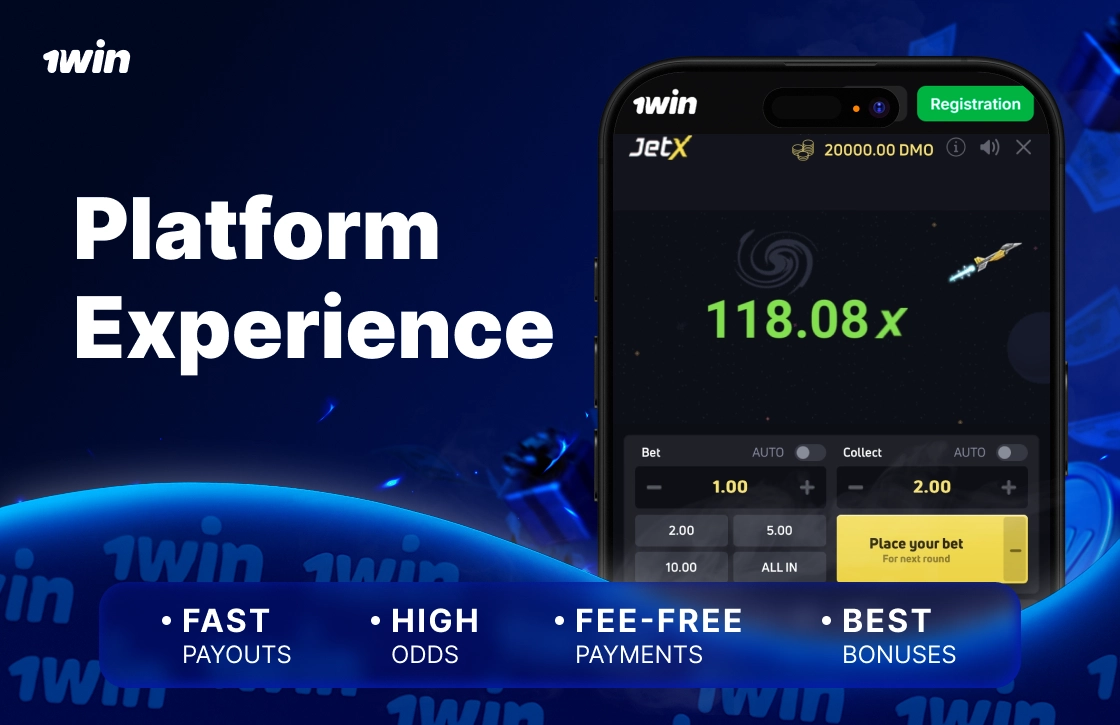 1win image of JetX 118.08x multiplier screen showcasing platform performance, fast interface, free-fee payments and smooth user experience.